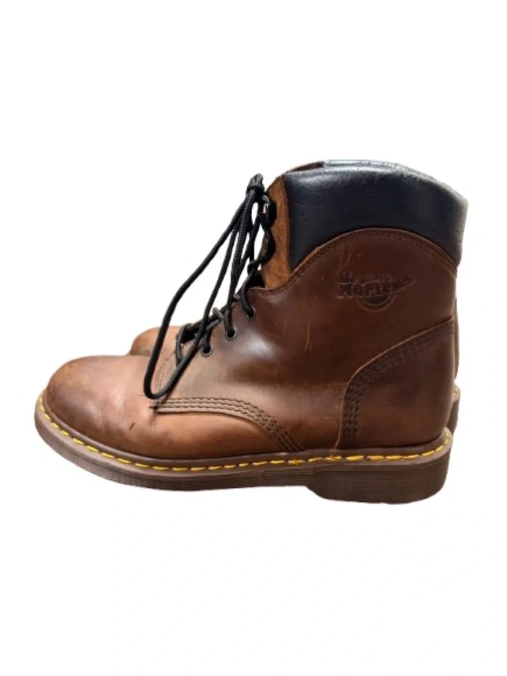 Dr. Martens Made In England 8 Eye Leather Boots Brown Padded Collar Men’s US 11
